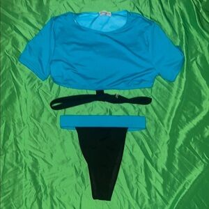 ICON Swim Blue and Black Women's Swim Set size Medium